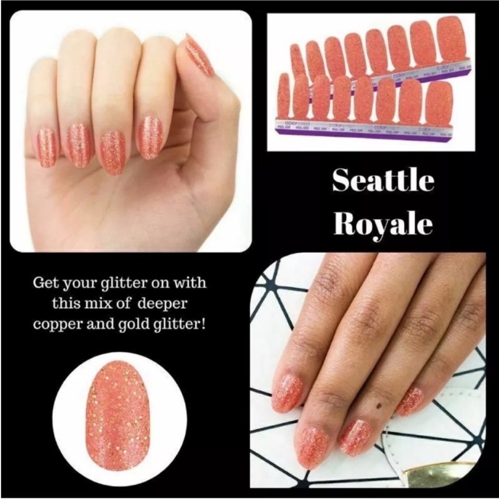 Color Street Seattle Royale 100% real nail polish strips FMG161 16pcs nip